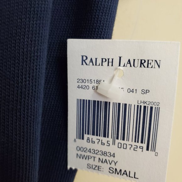 NWT Lauren Ralph Lauren Navy Blue Knit Cotton Dress w/ Belt Office Preppy Size S - Picture 4 of 13